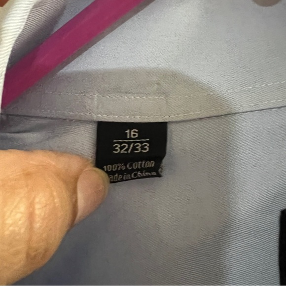 David Donahue Long Sleeve Button Down Shirt Blue size 16 32/33 - Picture 4 of 6